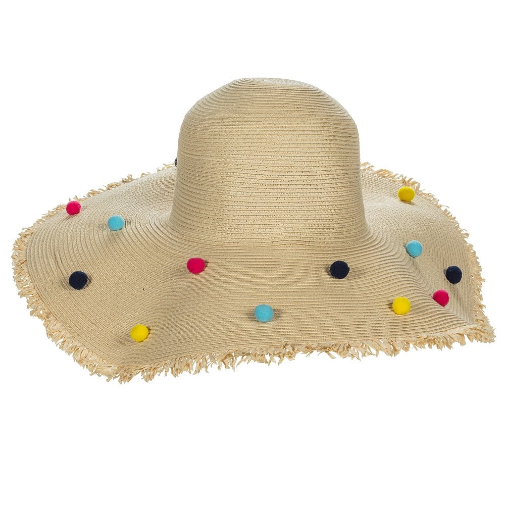 Abbott Allover Pompoms Womens Sun Hat - Skiis & Biikes