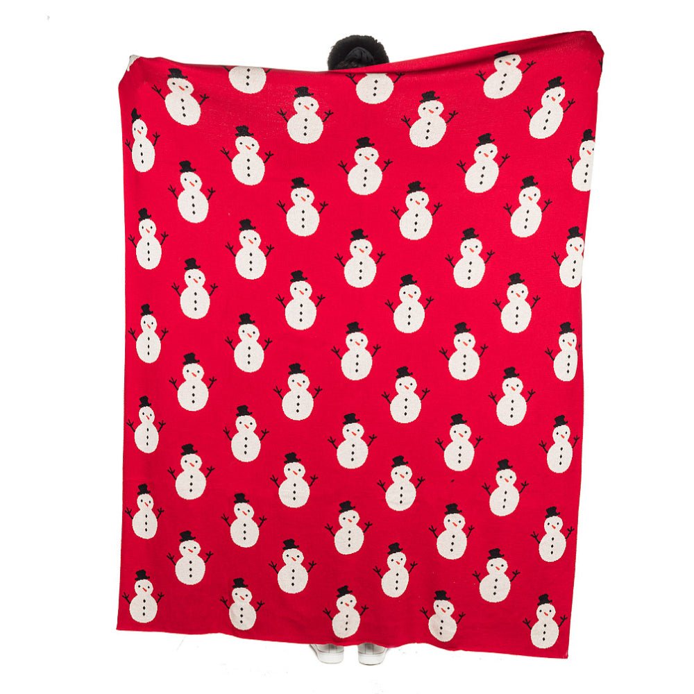 Abbott Allover Snowmmen Throw - Skiis & Biikes