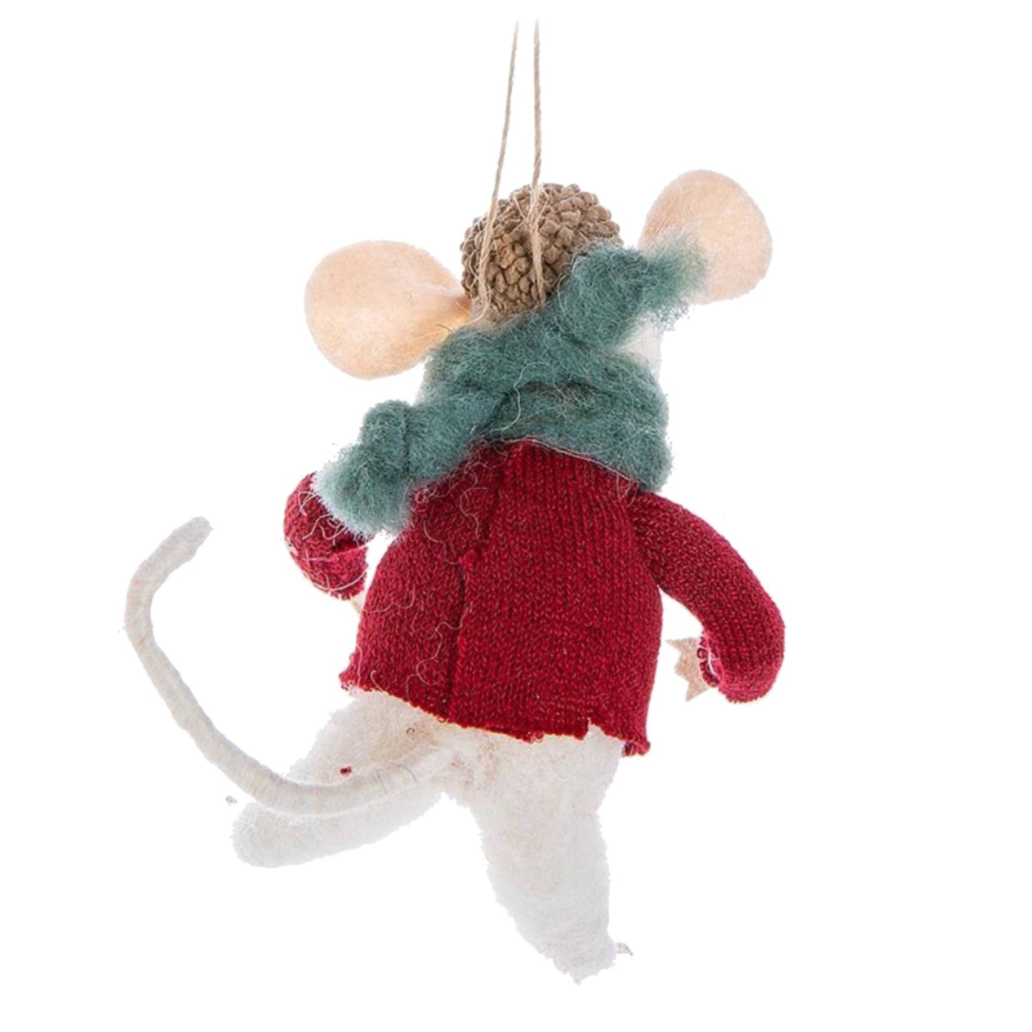 Abbott Mouse in Sweater Ornament - Skiis & Biikes