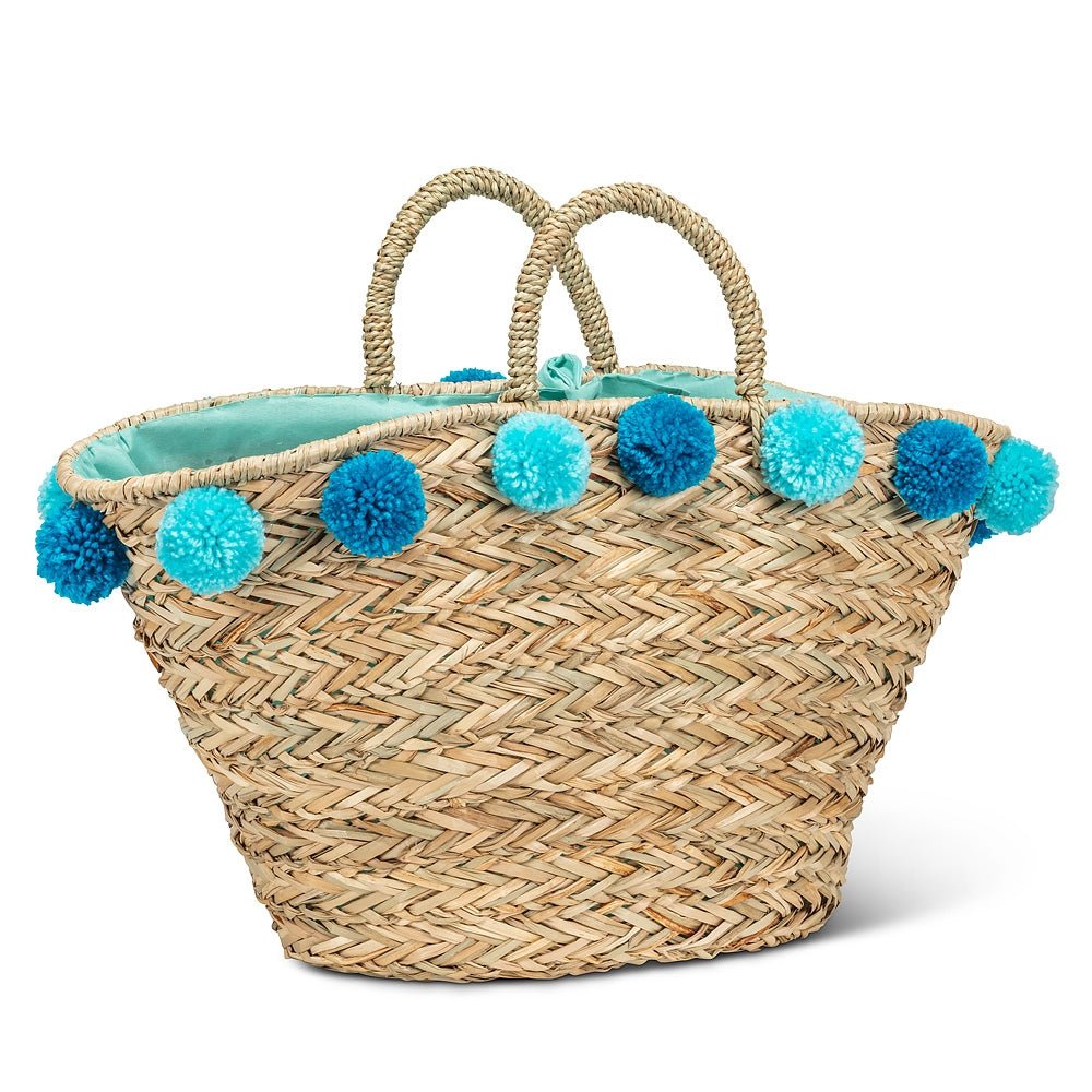 Abbott Tote with Jumbo Pompoms - Skiis & Biikes