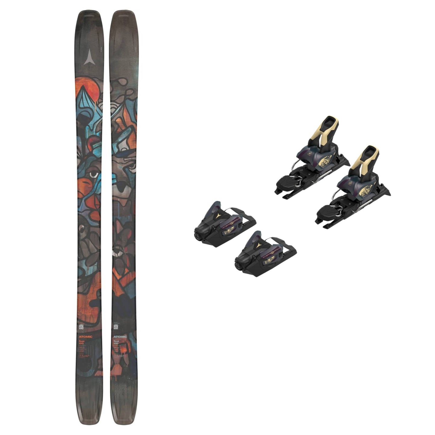 Atomic Bent 100 and Strive 12 GW Bent Chetler Butter Binding 2026 - Skiis & Biikes