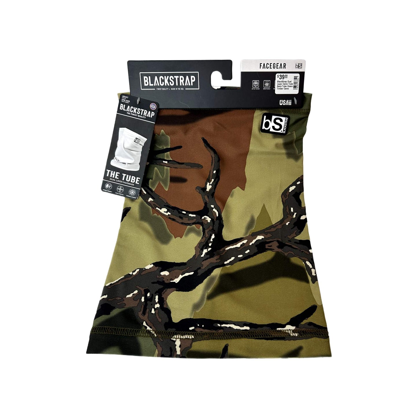 BlackStrap Dual Layer Camo Tube Neck Tube - Skiis & Biikes