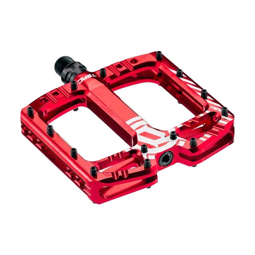 Deity, TMAC, Platform Pedals, AL - 6061 body, Cr - Mo axle, 110mm x 105mm, Red - Skiis & Biikes