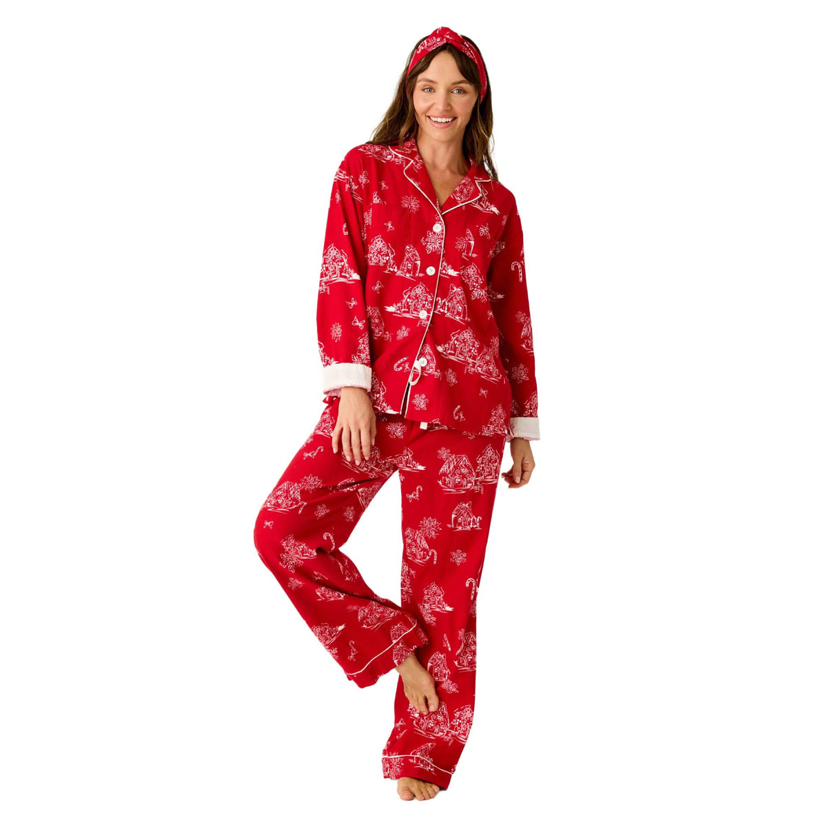 PJ Salvage Candy Cane Cottage Womens PJ Set 2027