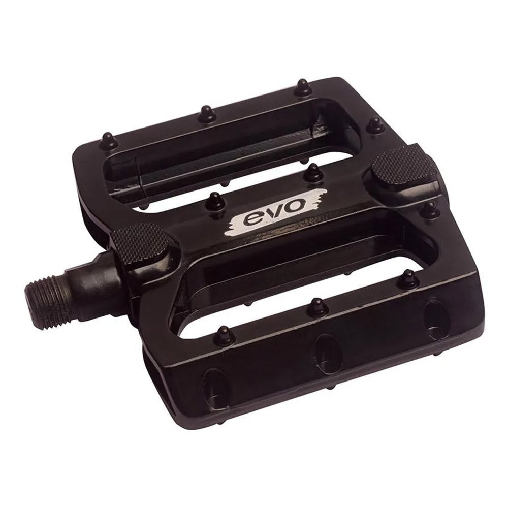 EVO, Freefall Alloy, Platform Pedals, Body: Aluminum, Spindle: Steel, 9/16'', Black - Skiis & Biikes
