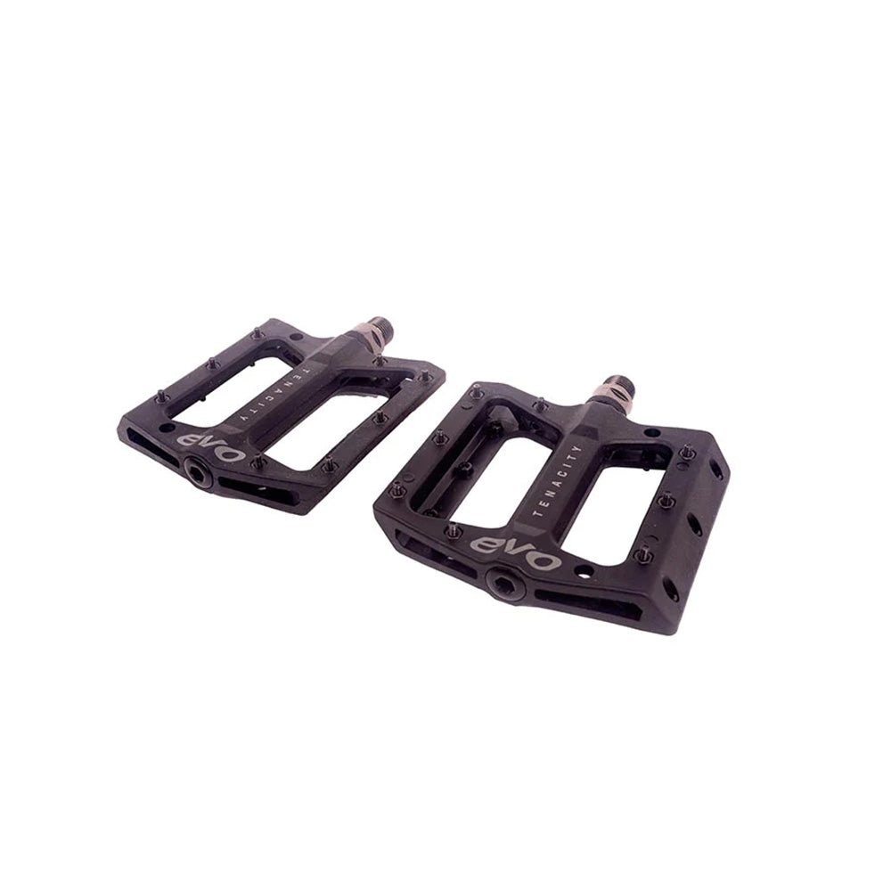 EVO Tenacity Platform Pedals Nylon Cr - Mo 9/16'' Black Pair - Skiis & Biikes