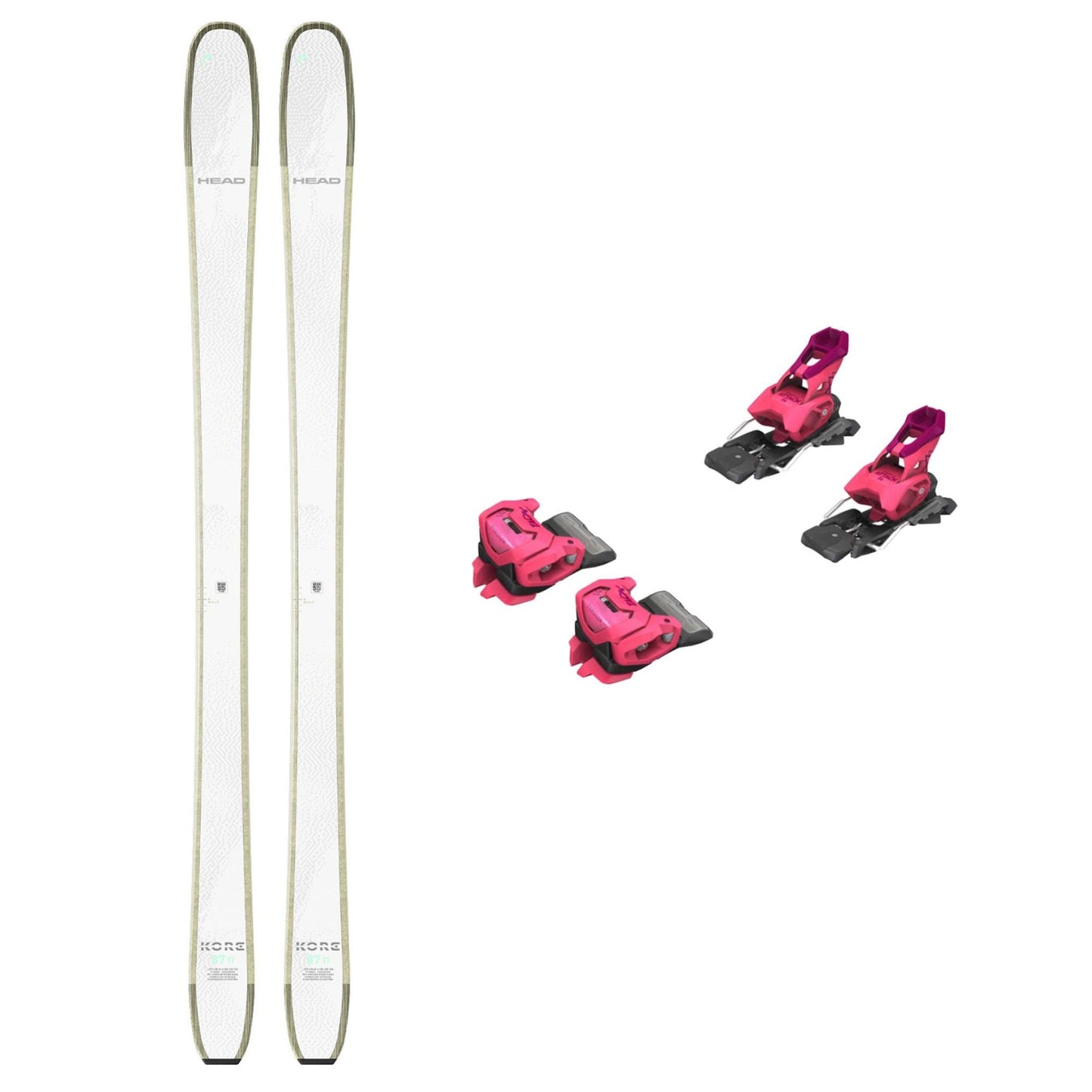 Head Kore 87 Womens Ski and Attack 14 GW Pink Binding 2026 - Skiis & Biikes