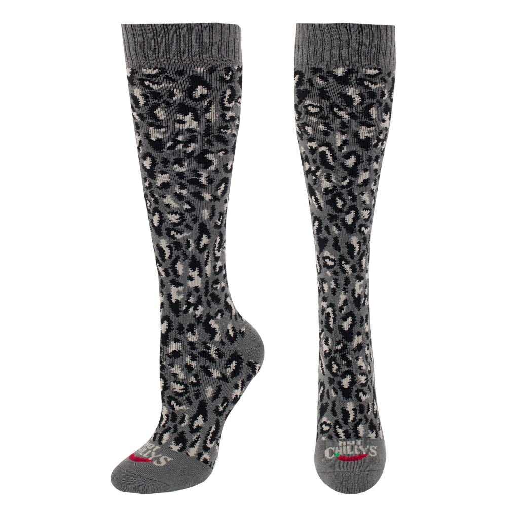 Hot Chilly's Cheetah Mid Vol Womens Sock - Skiis & Biikes