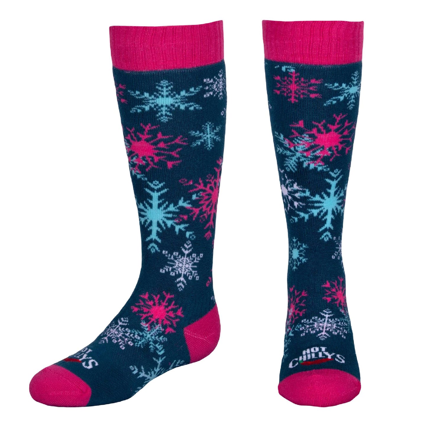 Hot Chilly's Snowflake Mid Volume Youth Sock - Skiis & Biikes