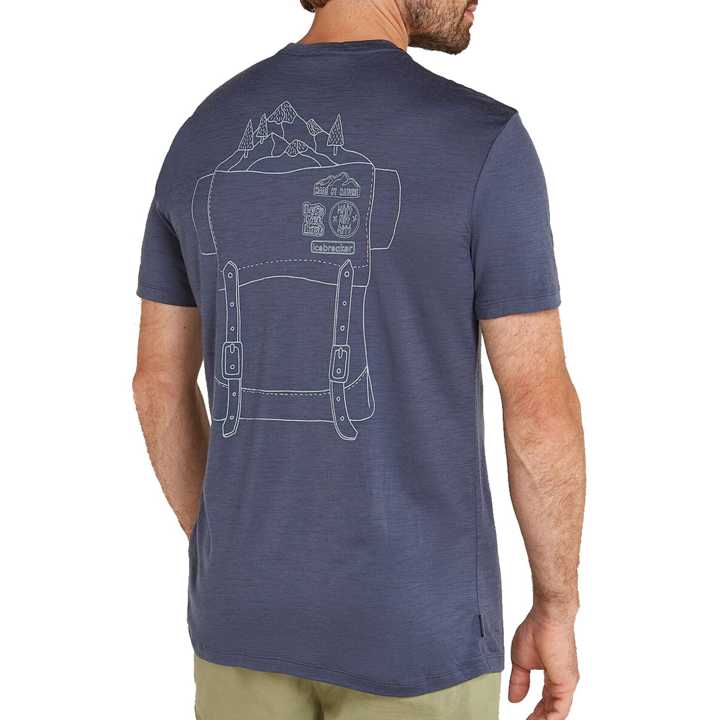 Icebreaker 150 Tech Lite Mens SS Tee Back Pack - Skiis & Biikes