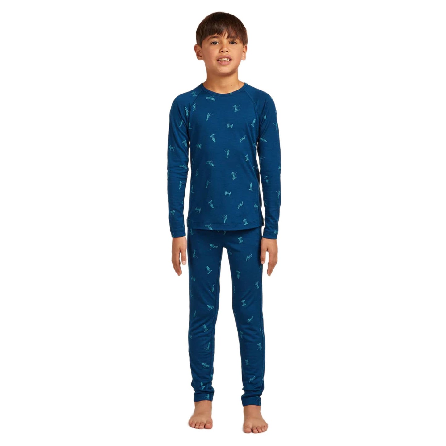 Icebreaker 200 Oasis Snow Day Kids LS Crewe - Skiis & Biikes