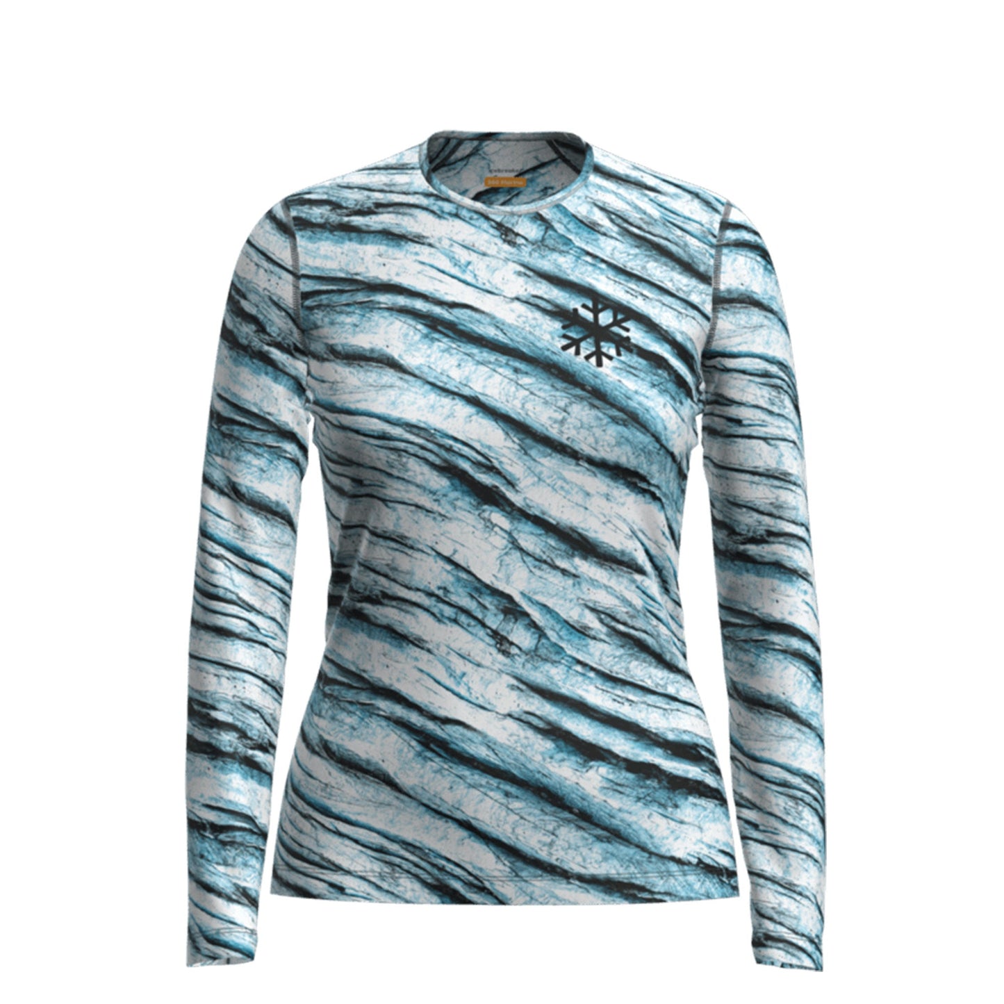 Icebreaker 200 Oasis Womens Crewe POW AOP - Skiis & Biikes
