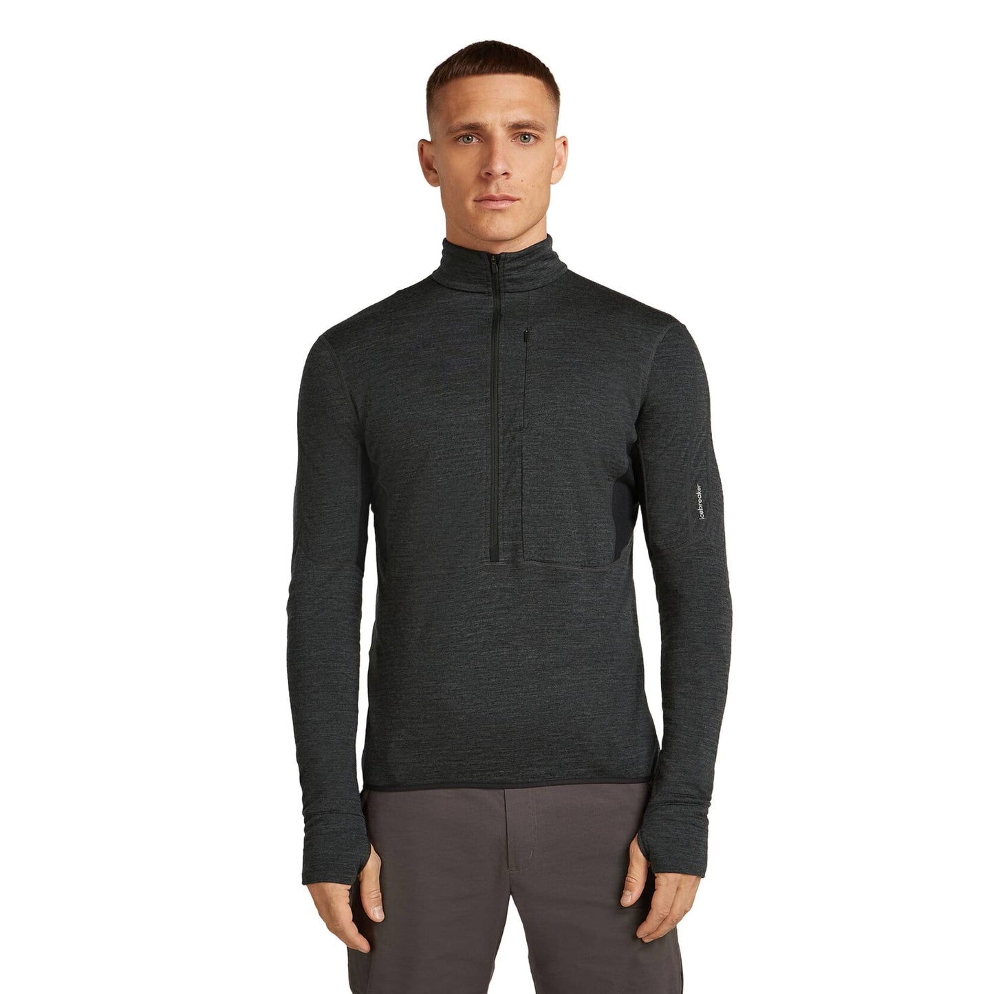 Icebreaker 200 RealFleece Descender Mens LS Half Zip - Skiis & Biikes