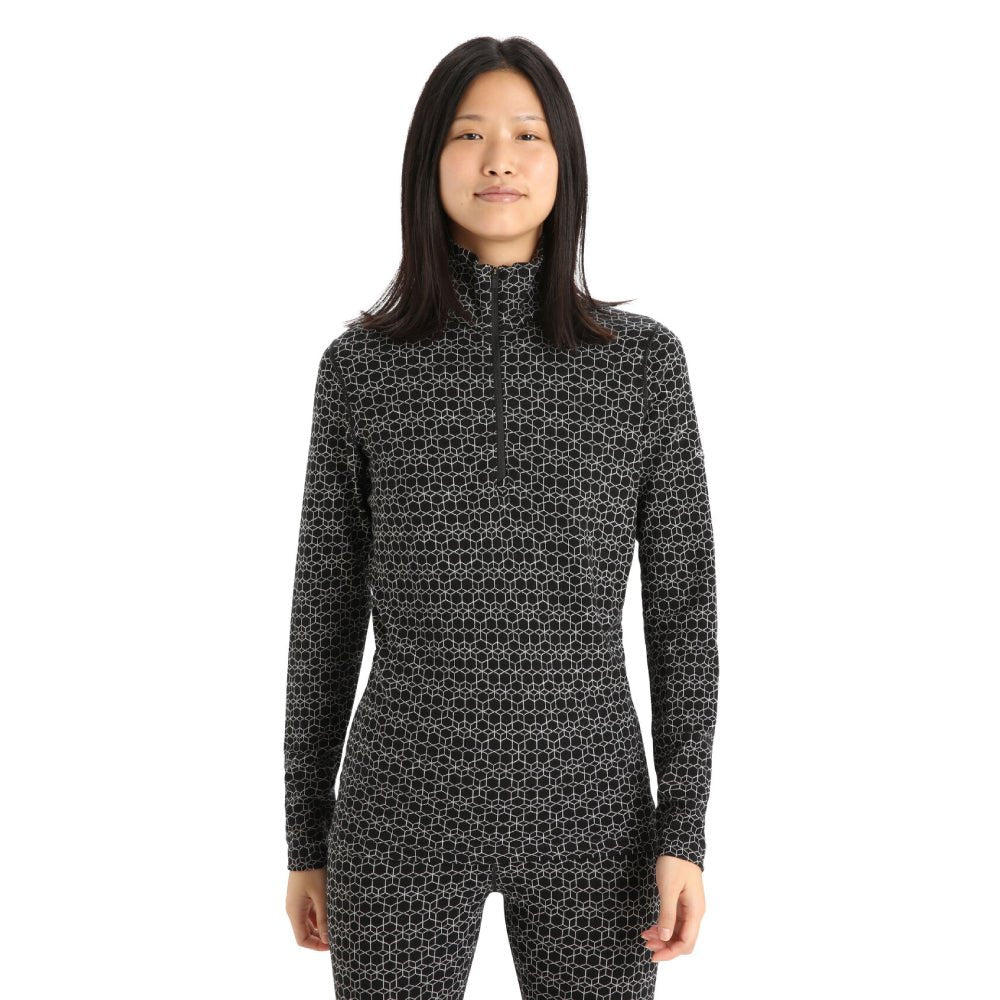 Icebreaker 250 Vertex Alpine Geo Womens LS Half Zip - Skiis & Biikes