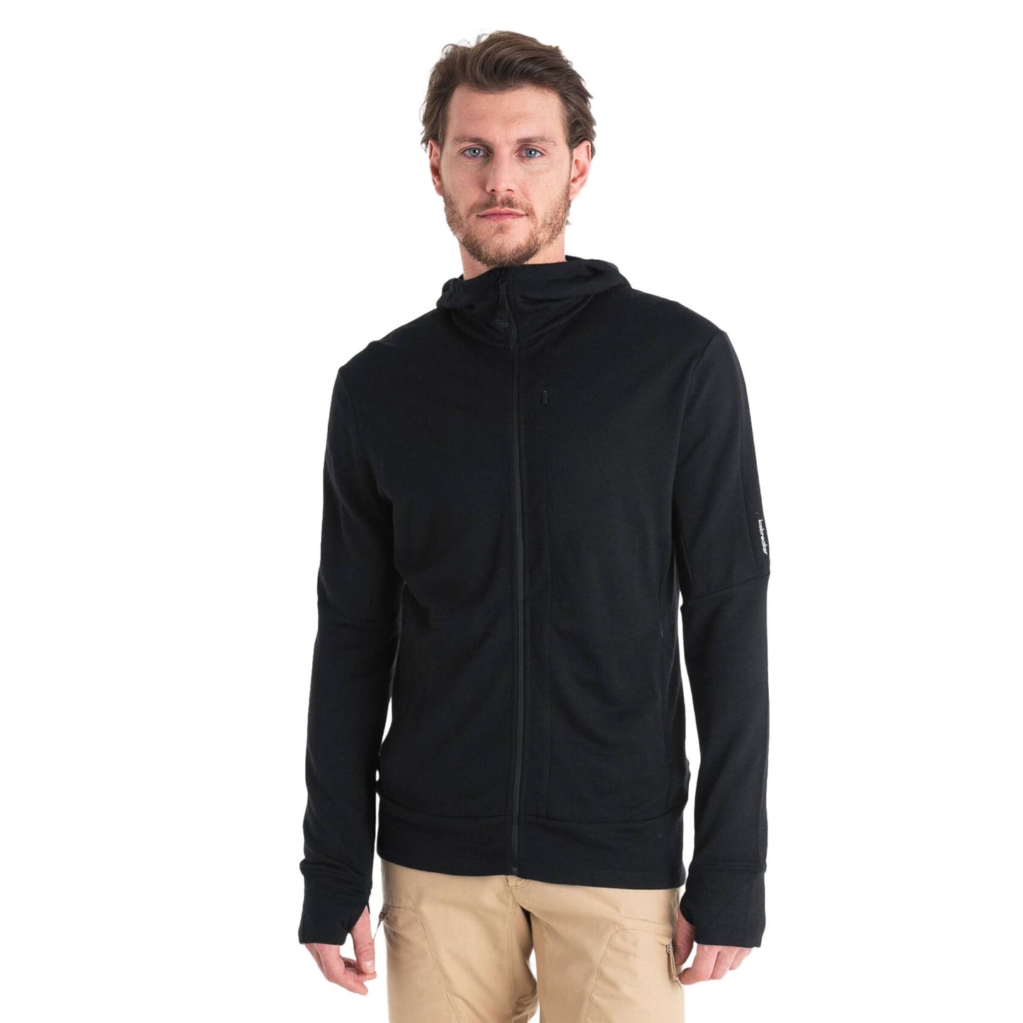 Icebreaker 260 Quantum Mens LS Zip Hoodie - Skiis & Biikes