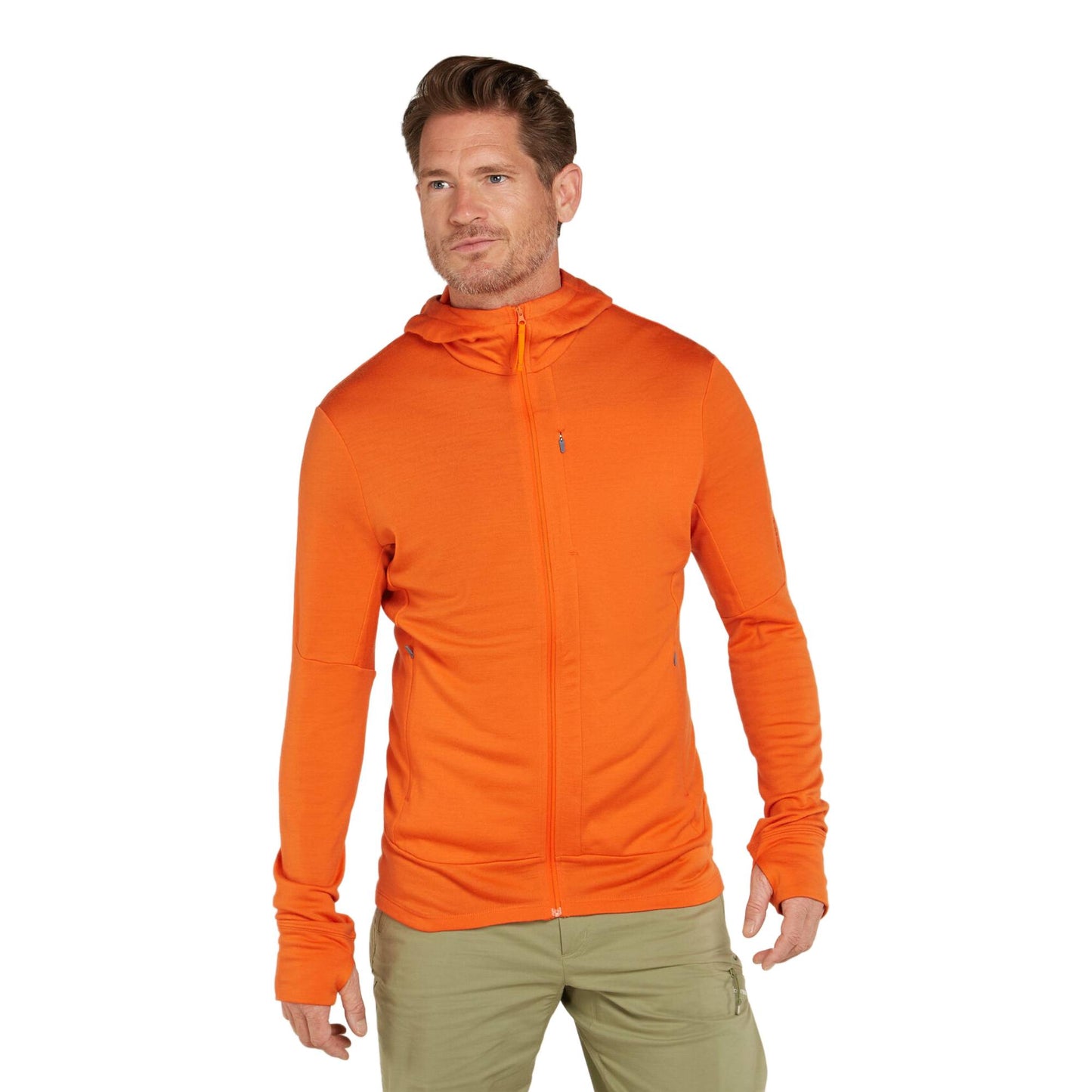 Icebreaker 260 Quantum Mens LS Zip Hoodie - Skiis & Biikes
