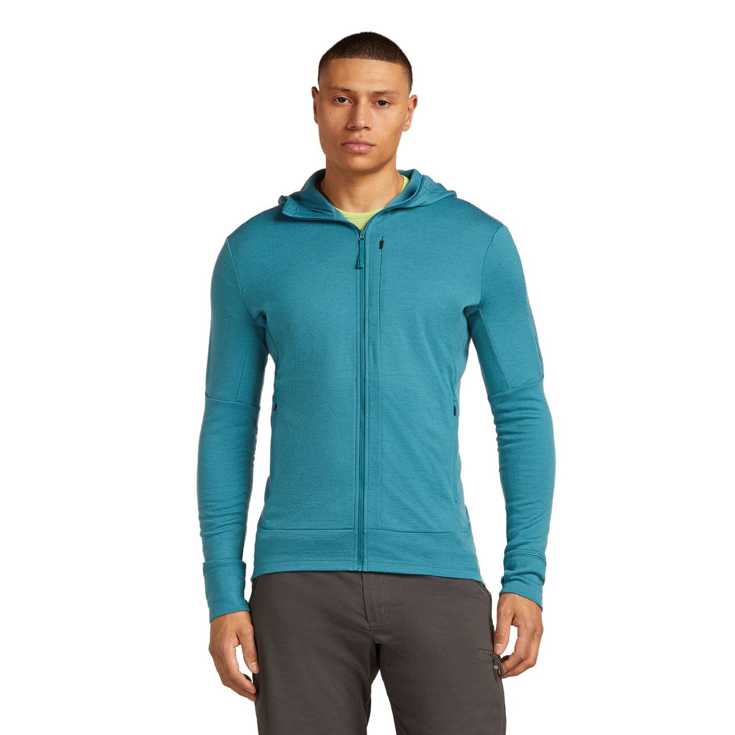 Icebreaker 260 Quantum Mens LS Zip Hoodie - Skiis & Biikes
