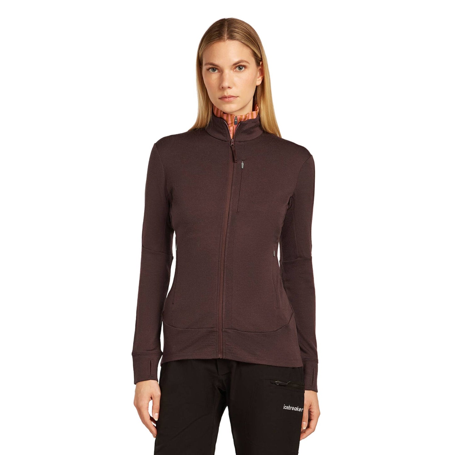 Icebreaker 260 Quantum Womens LS Zip - Skiis & Biikes