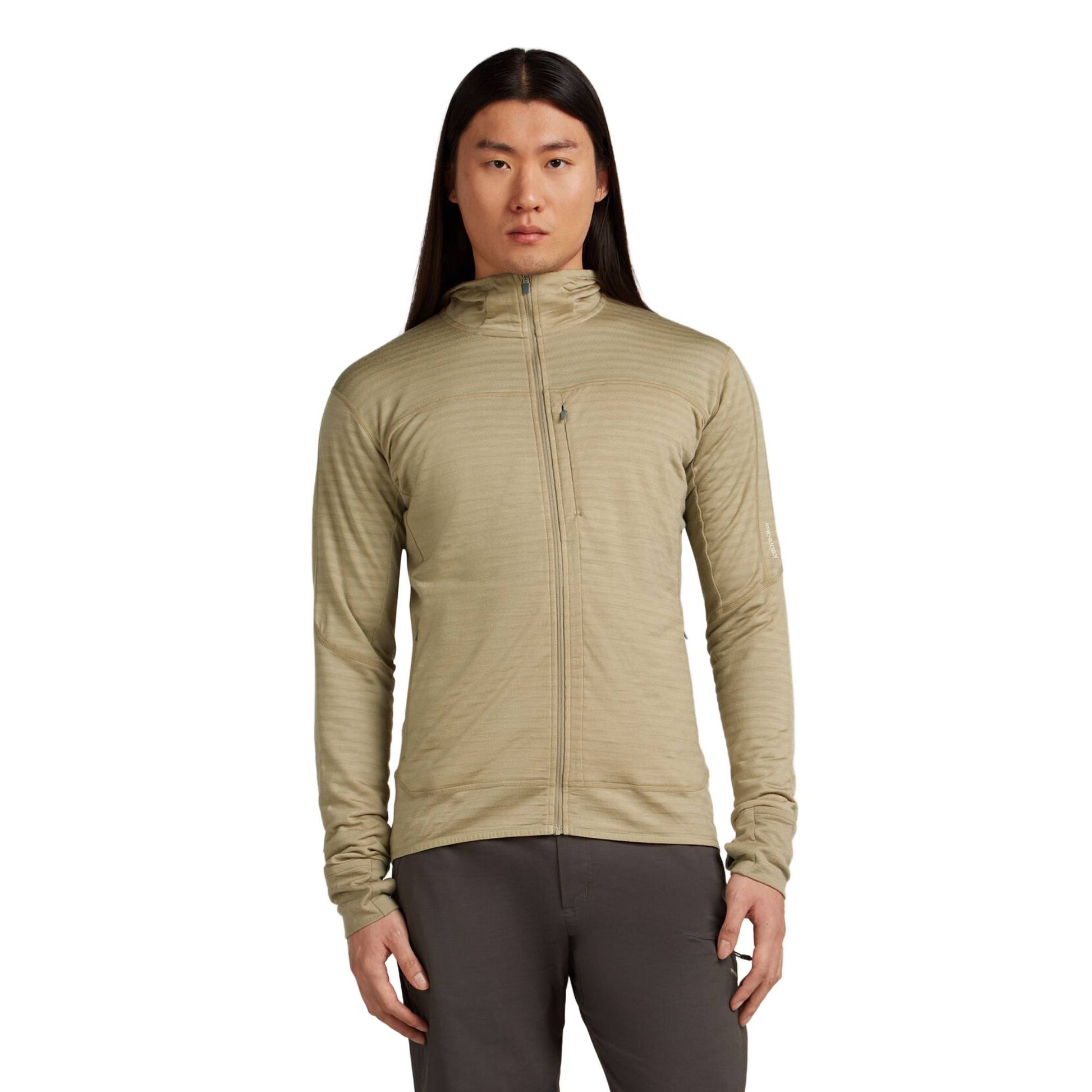 Icebreaker 300 RealFleece Descender Mens LS Zip Hoodie - Skiis & Biikes