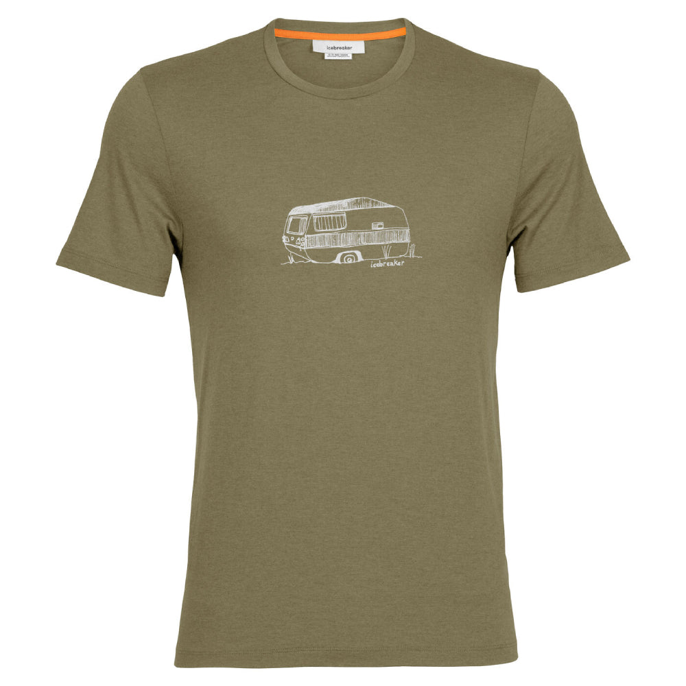Icebreaker Central Classic Caravan Mens SS Tee - Skiis & Biikes