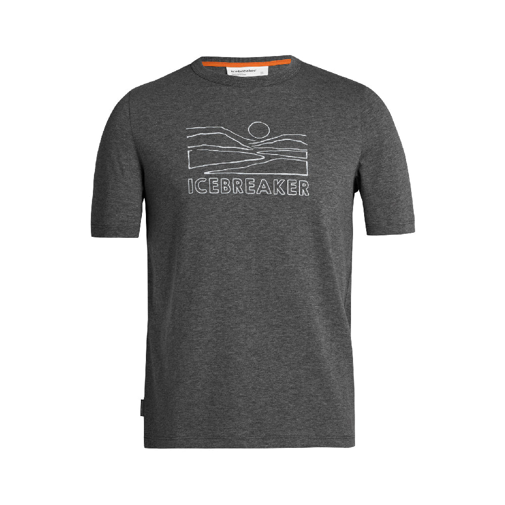 Icebreaker Central Sunset Mens SS Tee - Skiis & Biikes