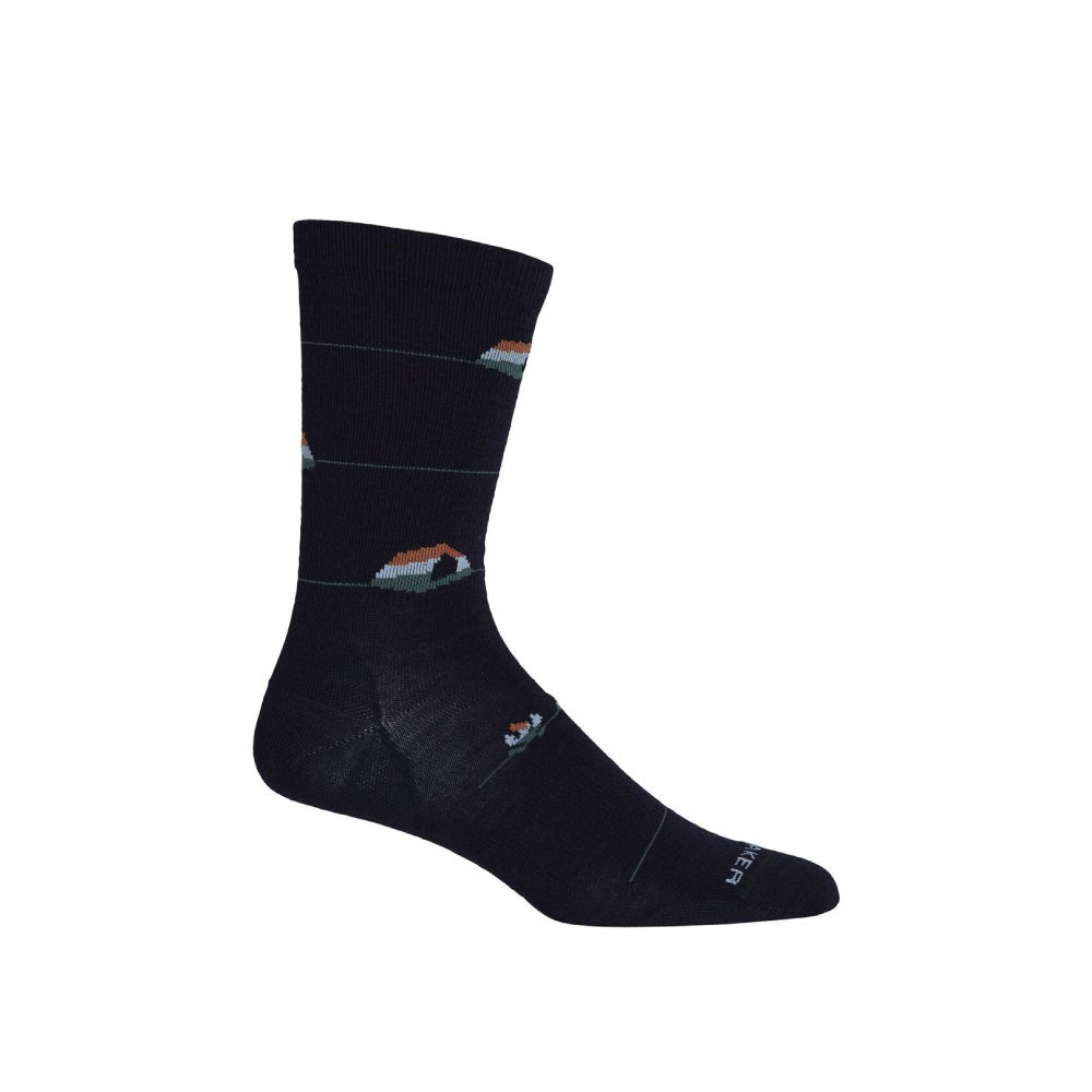 Icebreaker Lifestyle UL BC Camp Mens Crew Sock - Skiis & Biikes