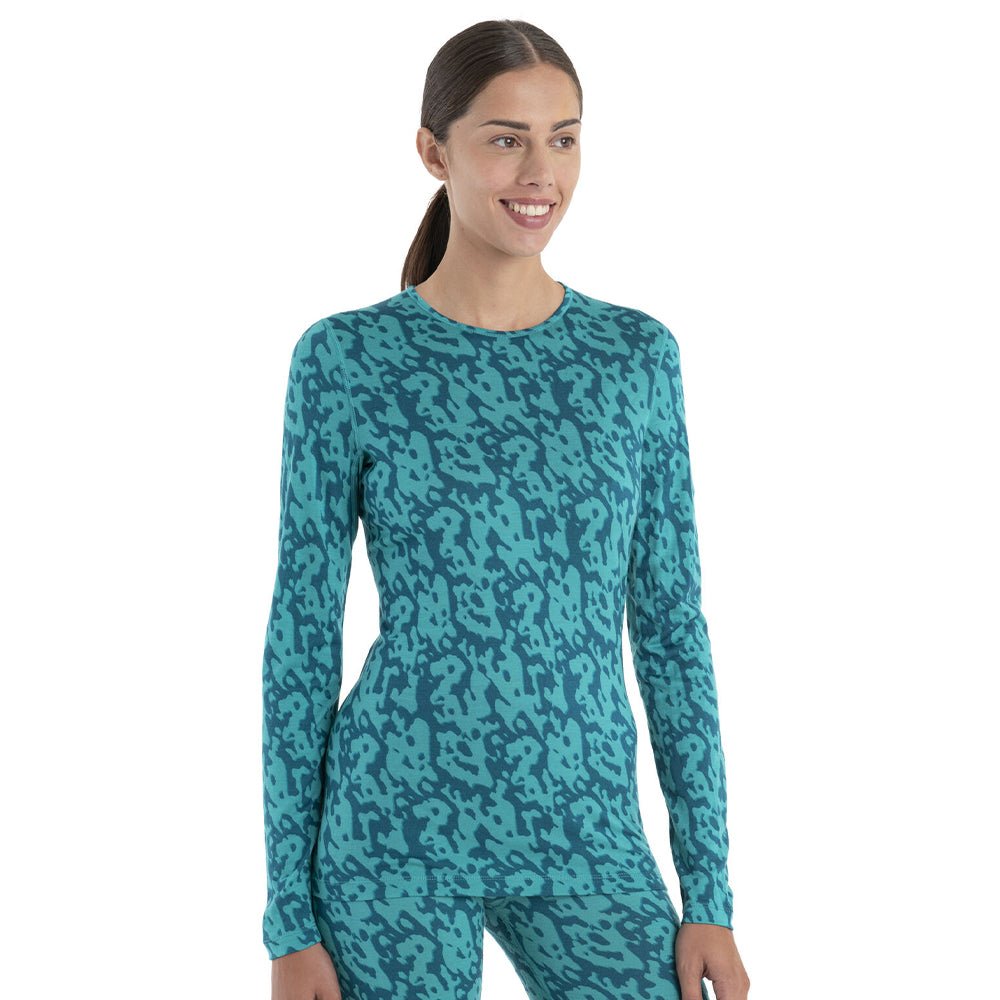 Icebreaker Merino 200 Macro Forms Womens LS Crewe - Skiis & Biikes