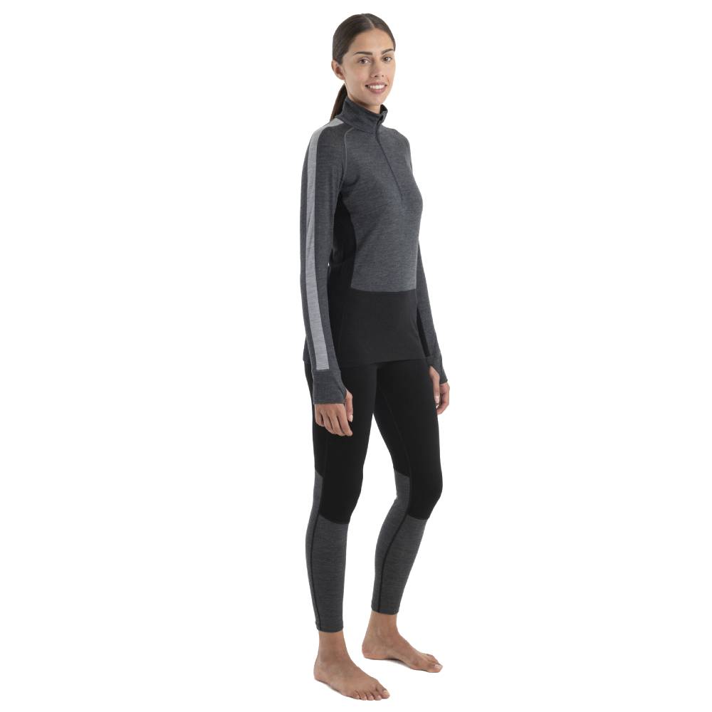 Icebreaker Merino 200 ZoneKnit Womens LS Half Zip - Skiis & Biikes