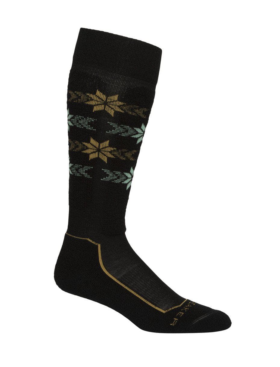 Icebreaker Ski+ Light Alpine Stripe Womens OTC Sock - Skiis & Biikes