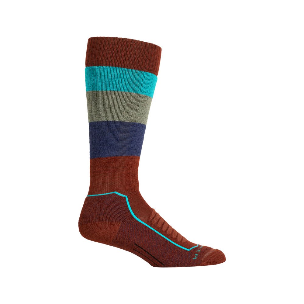 Icebreaker Ski+ Medium Wide Stripe Womens OTC Sock - Skiis & Biikes