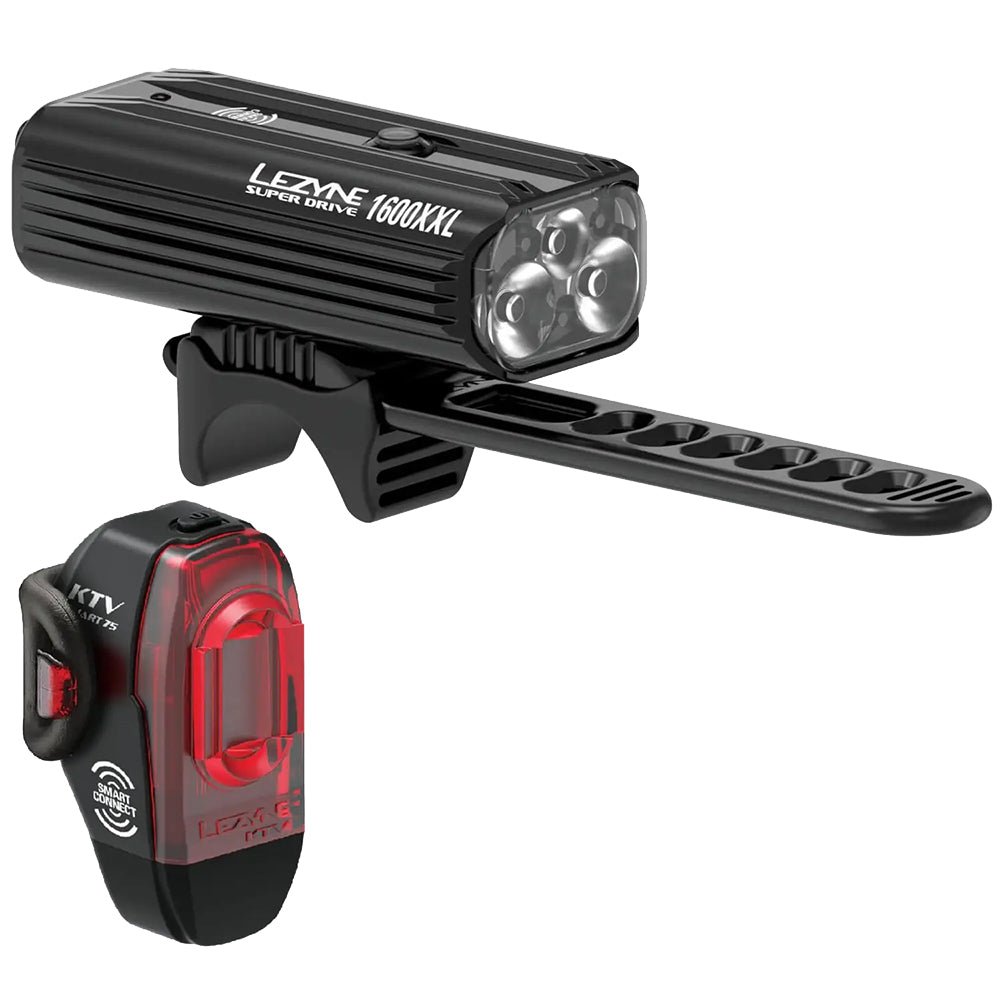 Lezyne Super Drive 1600XXL/KTV Pro Smart Loaded Light Set Black - Skiis & Biikes