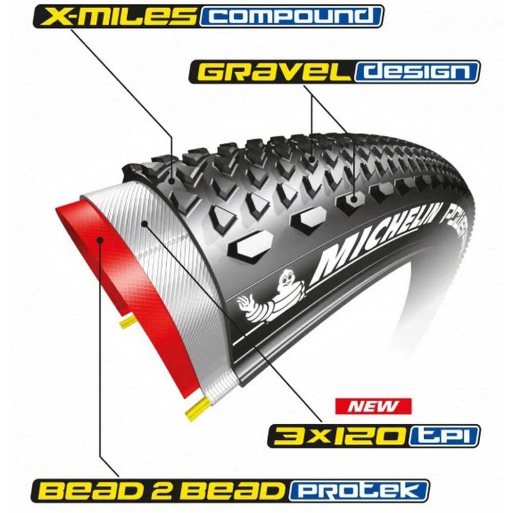 Michelin Power Gravel TLR X - Miles Protek 3x120TPI Black Tire 700x33c - Skiis & Biikes