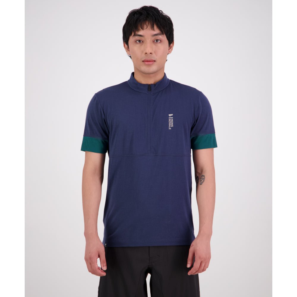 Mons Royale Cadence Half Zip Mens Jersey - Skiis & Biikes