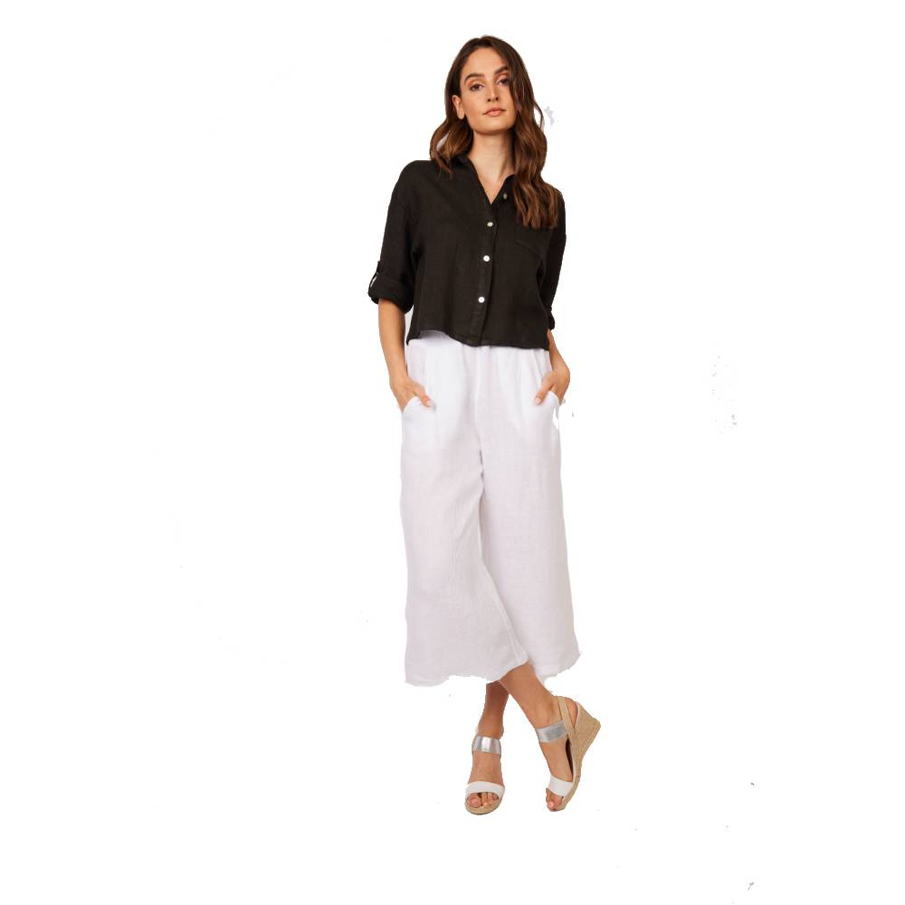 Pistache Womens Cropped Linen Cargo Pant 2023 - Skiis & Biikes