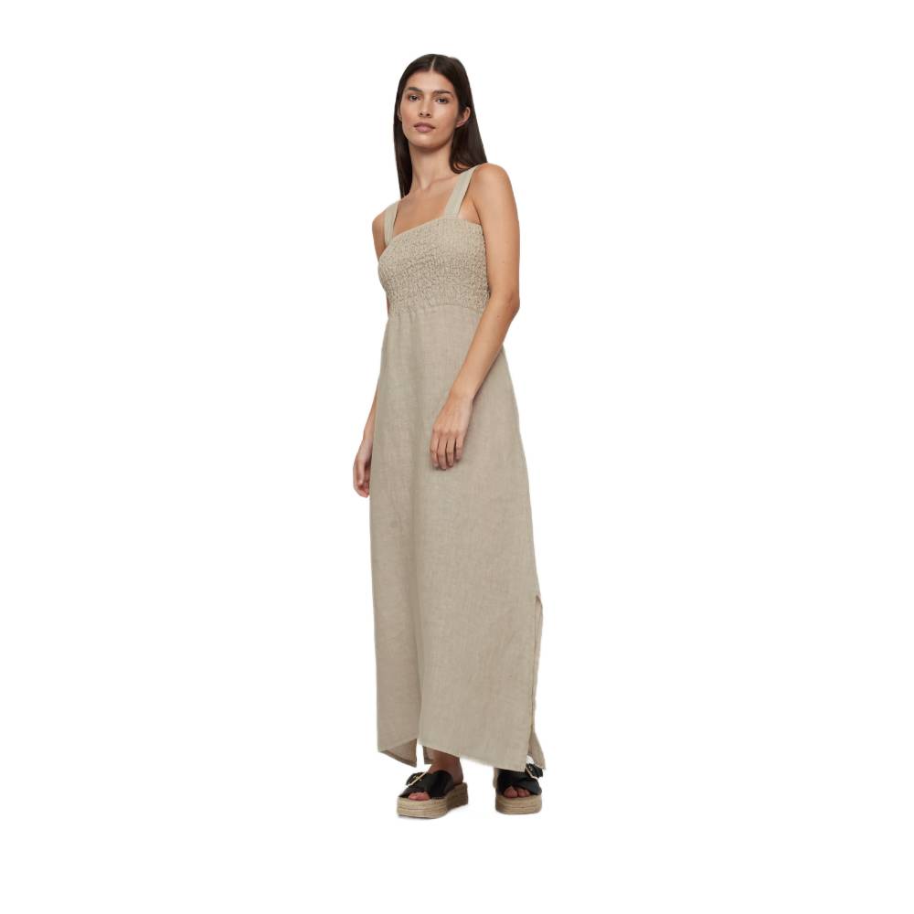 pistache linen dress Pistache Linen Milano Maxi Dress in Mocha