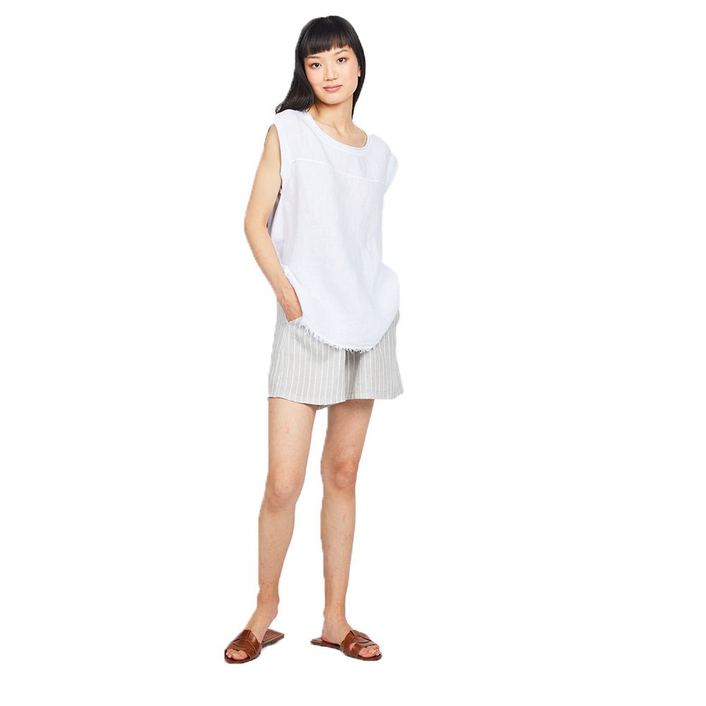 Pistache Womens Pinstripe Linen Shorts 2022 - Skiis & Biikes