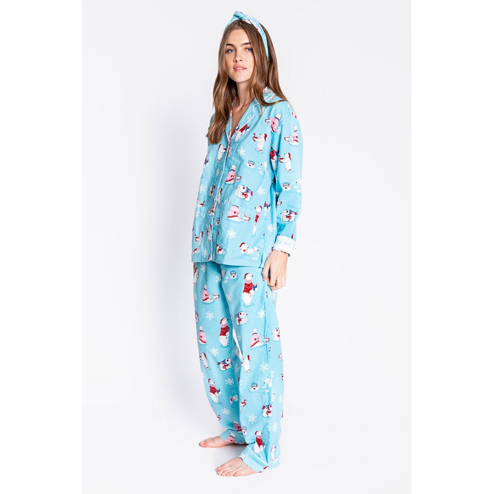 PJ Salvage Bears Womens Flannel PJ Set 2023 - Skiis & Biikes