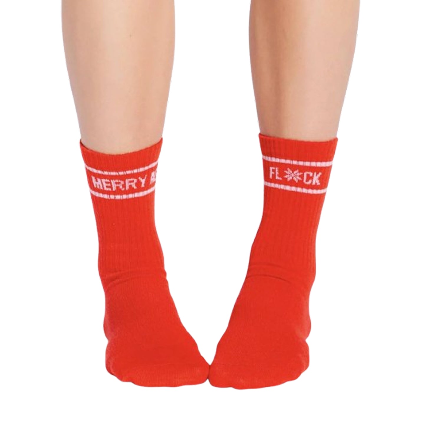 PJ Salvage Fun Womens Sock Merry as Flock 2022 Red