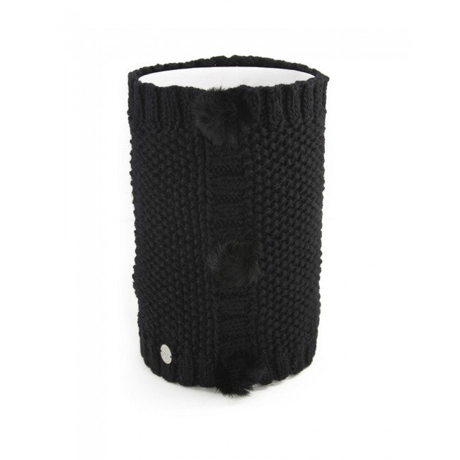 Pleau Womens Neckwarmer with Fur Poms - Skiis & Biikes