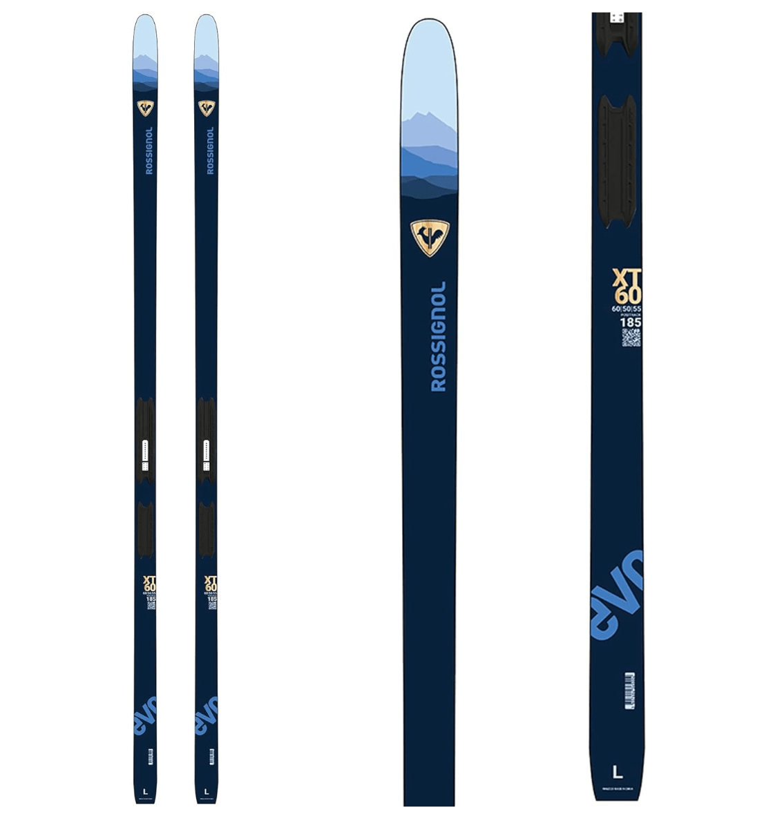 Rossignol EVO XT 60 Positrack Nordic Ski + Tour Step In Binding - Skiis & Biikes