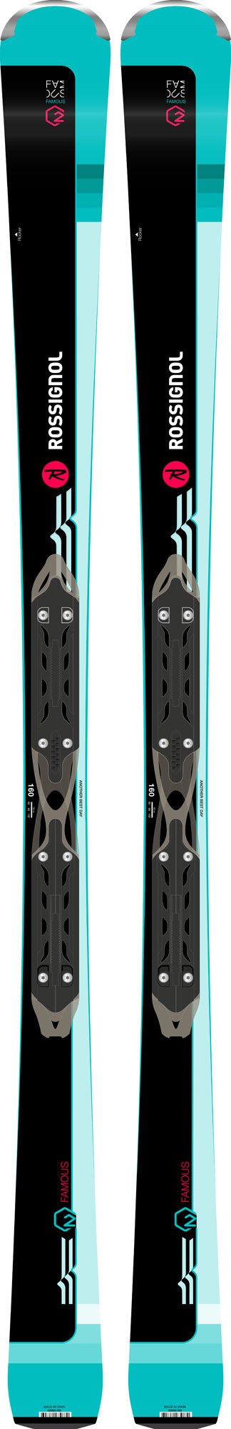 Rossignol Famous 2 Ladies Skis + Xpress W 10 B83 BK/BL Binding 2019 - Skiis & Biikes