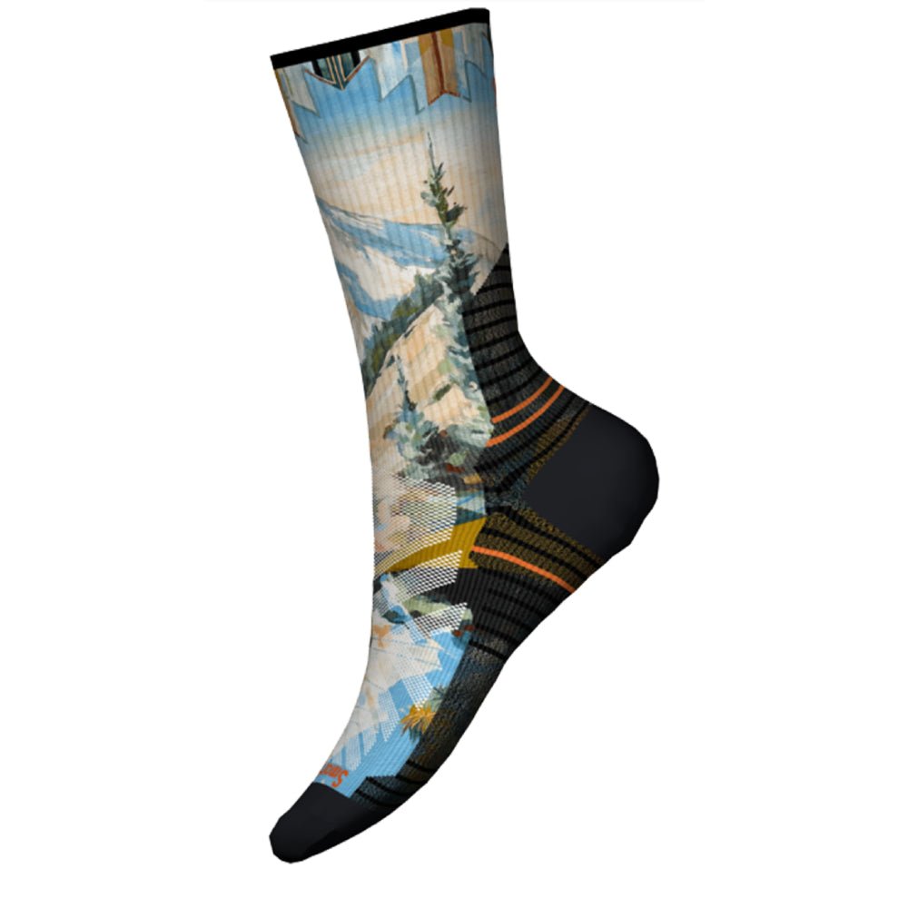Smartwool Hike Light Mountain Print Mens Crew Sock - Skiis & Biikes