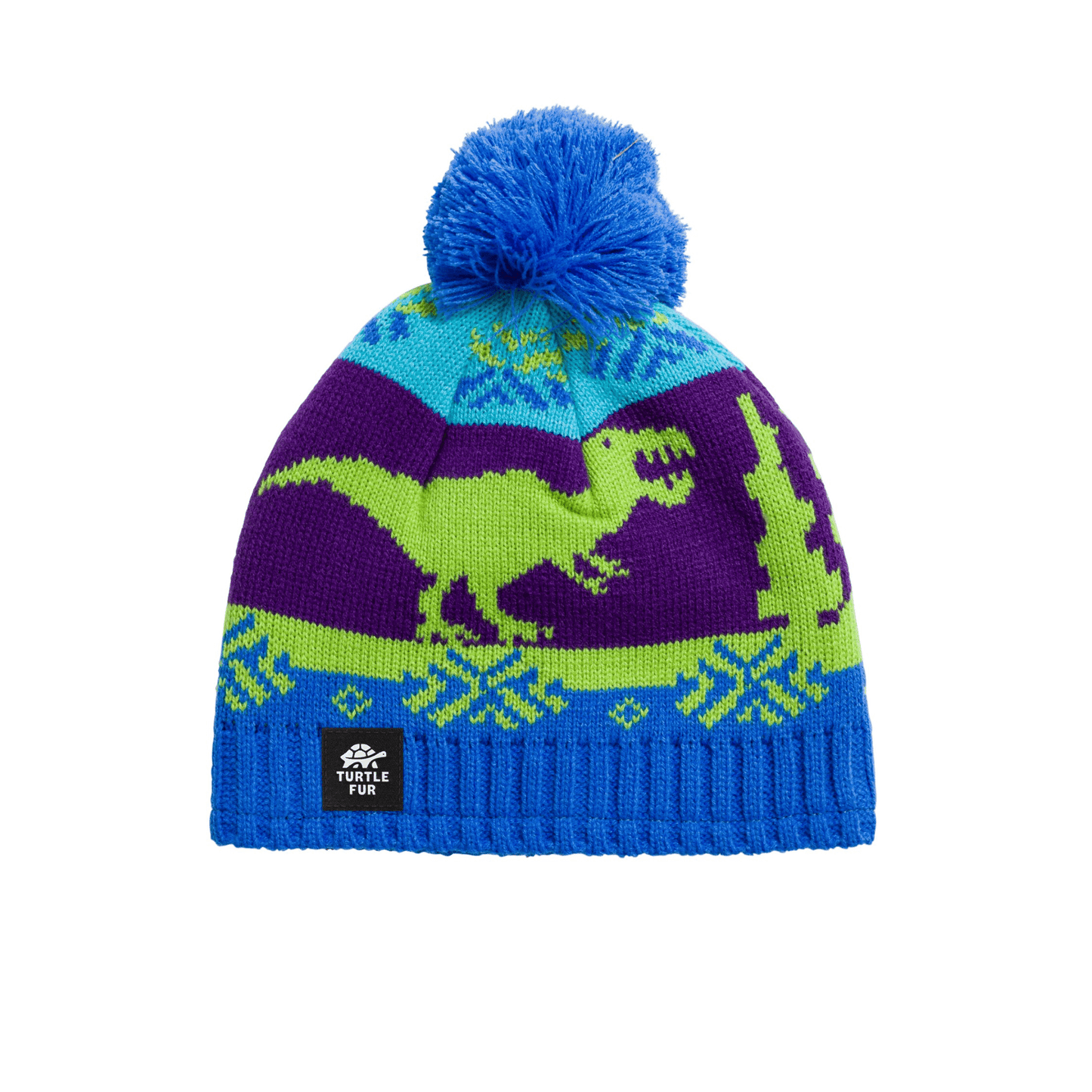 Turtle Fur Nordic Dino Kids Pom Beanie - Skiis & Biikes
