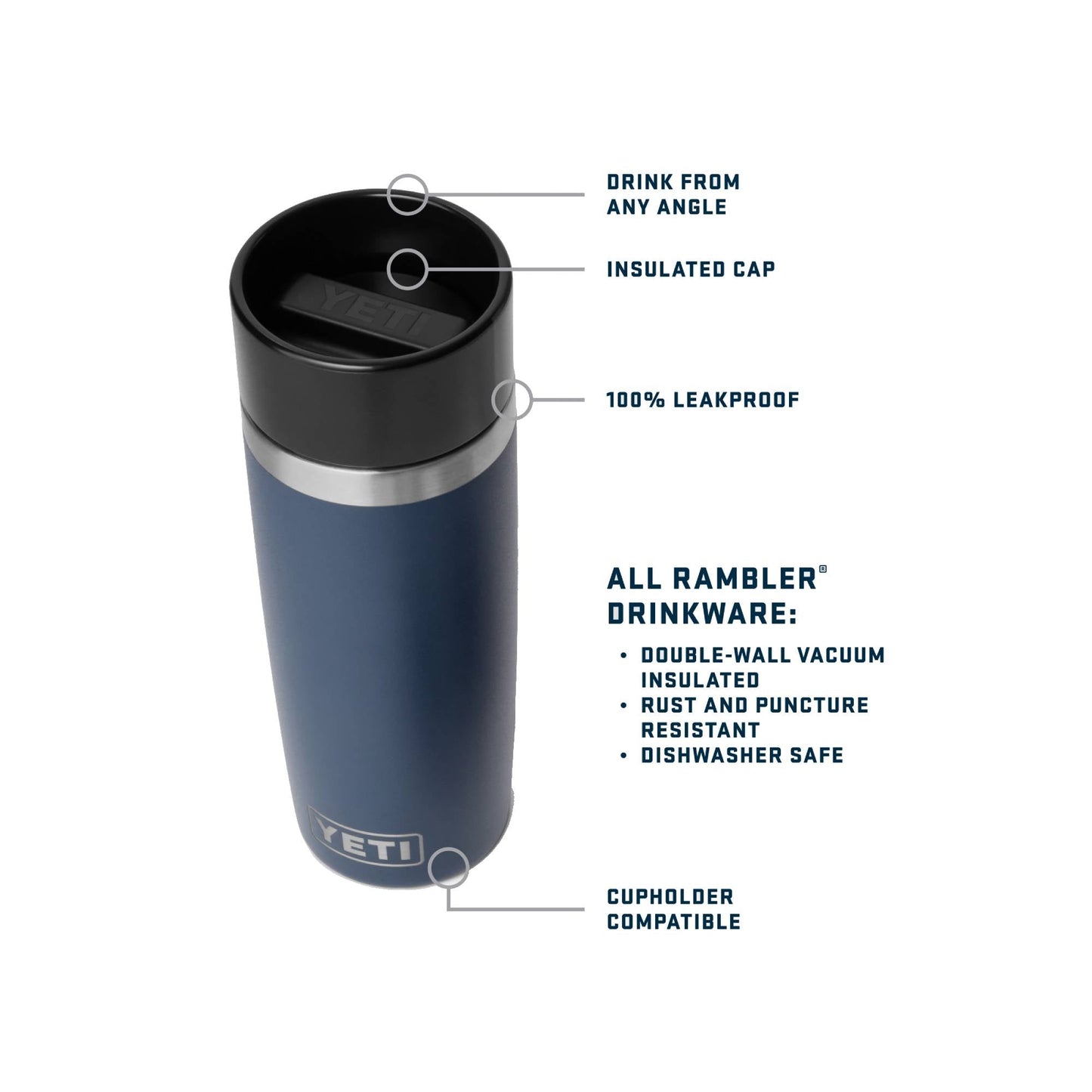 YETI Rambler 16oz Travel Bottle - Skiis & Biikes