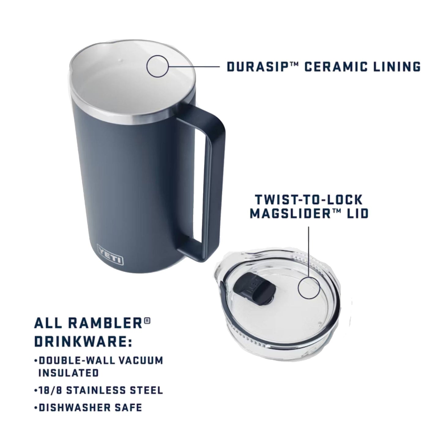 YETI Rambler 64oz Pitcher - Skiis & Biikes