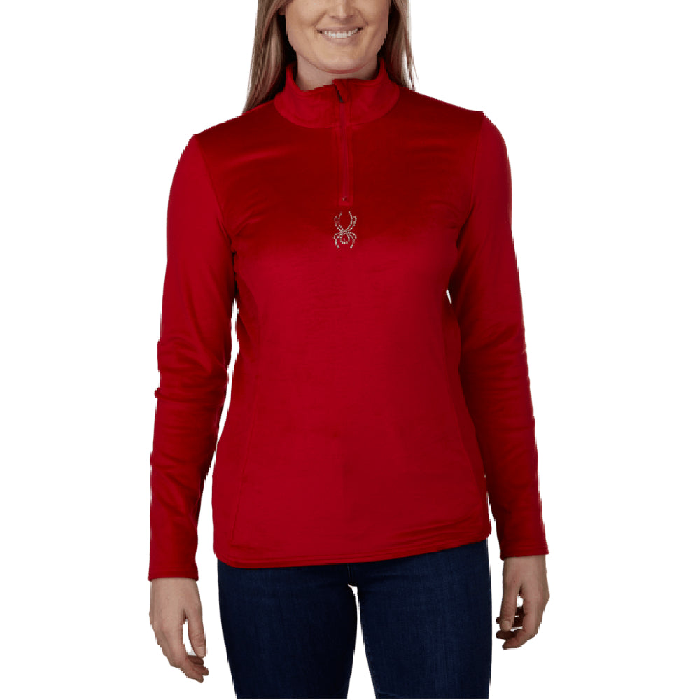 Spyder Womens Shimmer Bug Zip T-Neck Cashmere Size (Clothing