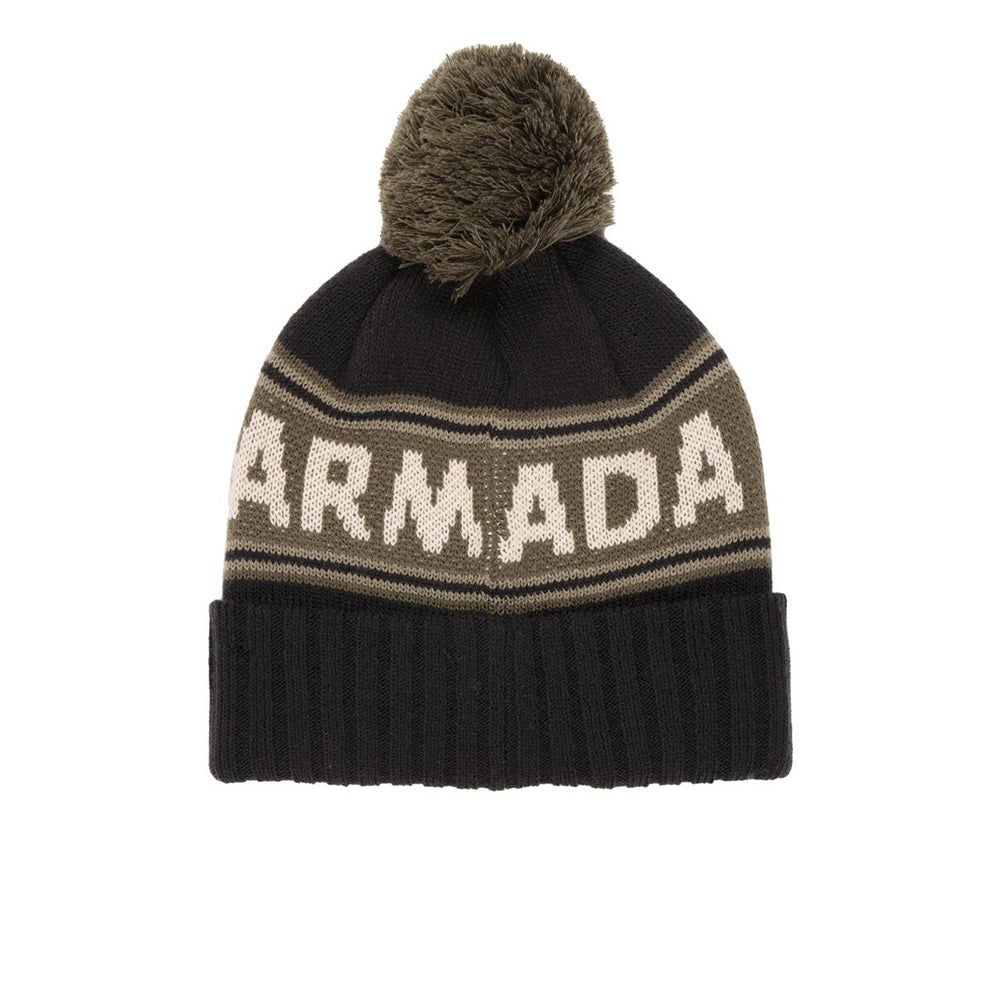 Armada Jacquard Knit Adult Pom Beanie Skiis Biikes