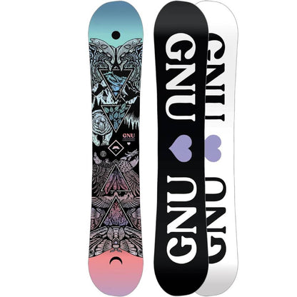 Gnu Ladies Choice Womens Snowboard 2024 Front and Back Detail