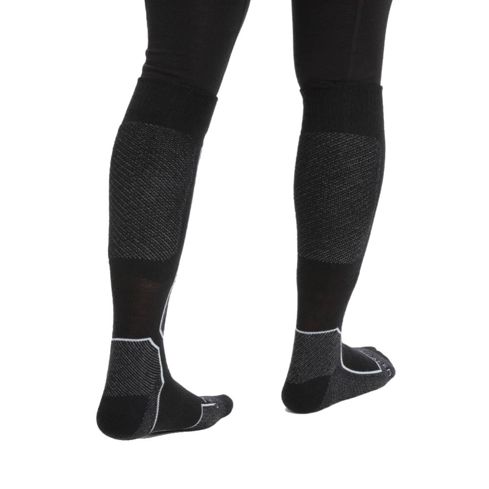  Icebreaker Ski+ Light OTC Womens Sock Black Back Detail 