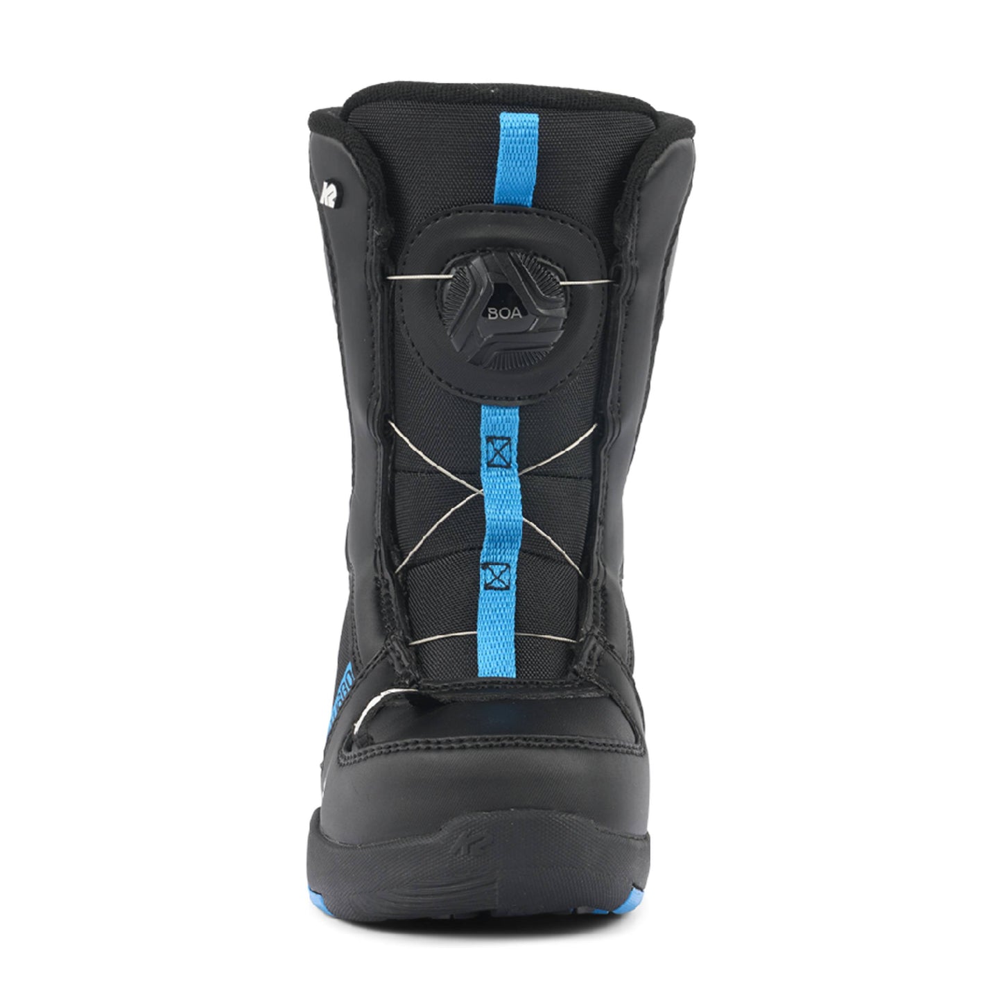 K2 Mini Turbo Kids Snowboard Boots 2024 Black Front View Detail